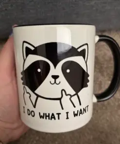 I Do What I Want Raccoon Mug – Funny Raccoon Coffee Cup – Gift for Animal Lovers