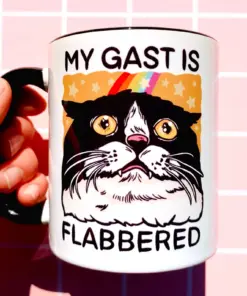 Funny Cat Mug – Goofy Cat Lover Coffee Cup – Sarcastic Meme Gift Idea