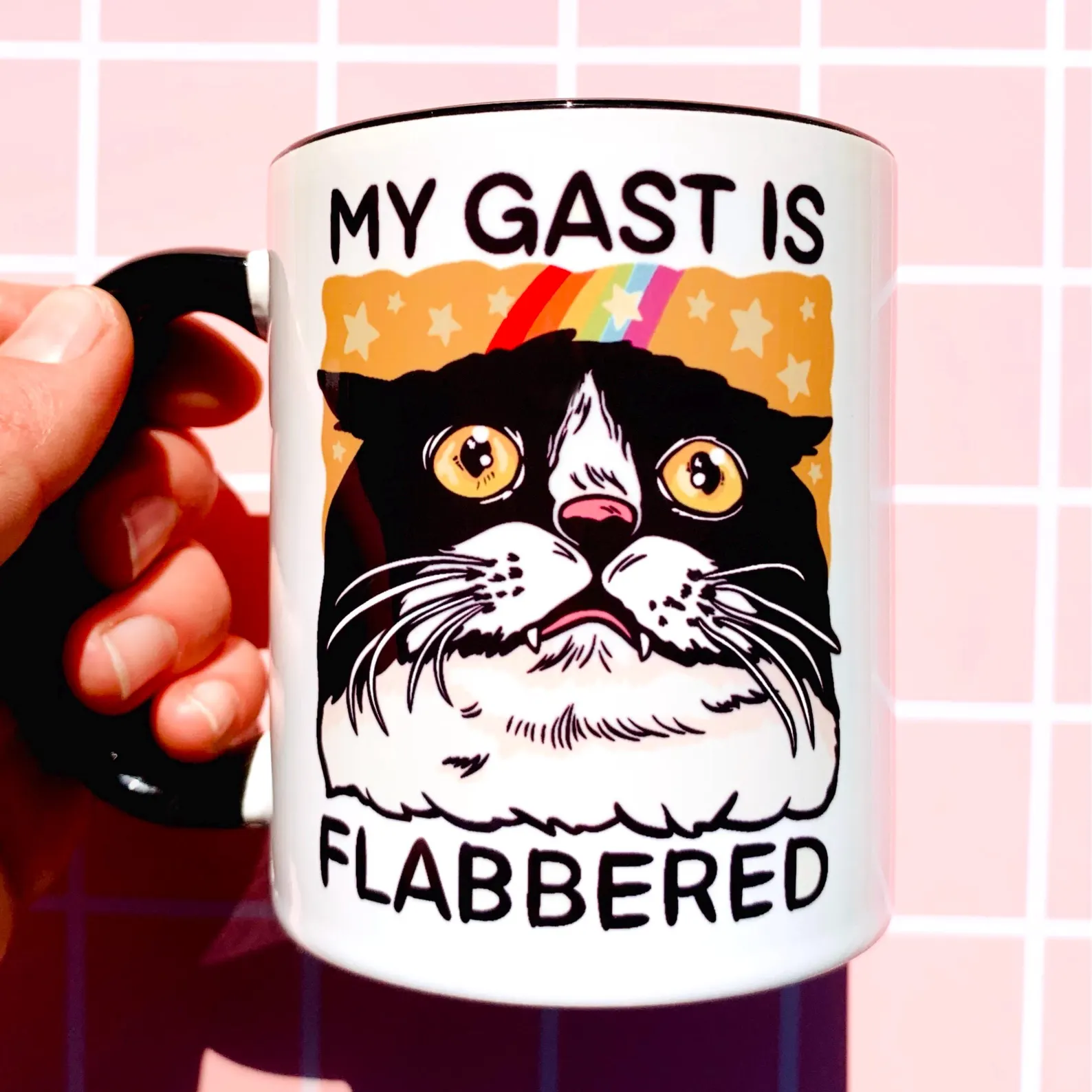 Funny Cat Mug – Goofy Cat Lover Coffee Cup – Sarcastic Meme Gift Idea