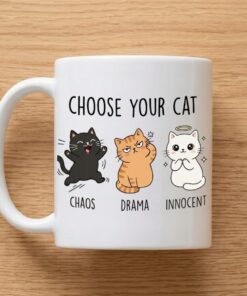 Alternative view of Funny Cat Mug – Choose Your Cat Chaos Drama Innocent – Cute Cat Lover Gift