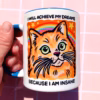 Funny Orange Cat Mug – Ironic Humor Meme Coffee Cup – Gift for Cat Lovers