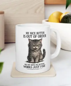Grumpy Cat Mug – Sarcastic Humor Coffee Cup for Cat Lovers