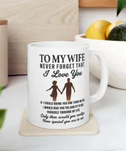 To My Wife Coffee Mug – Romantic Gift for Wife from Husband – Never Forget I Love You Mug