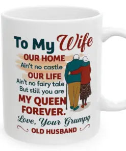 Alternative view of Romantic Husband to Wife Mug – Anniversary Gift for Wife – Cute Old Couple Coffee Mug