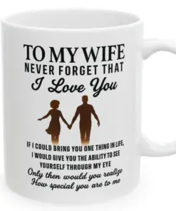 Alternative view of To My Wife Coffee Mug – Romantic Gift for Wife from Husband – Never Forget I Love You Mug