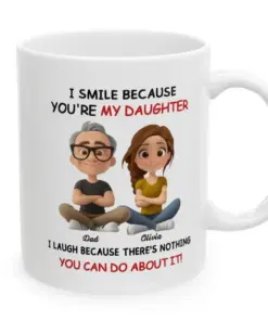 Custom Daughter Mug – I Smile Because You're My Daughter – Gift for Daughter Coffee Cup
