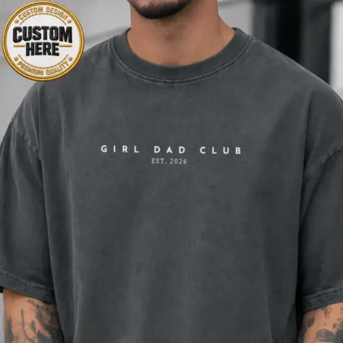 mockup-2-1-1.webp Personalized Girl Dad Club Shirt – Custom Dad of Girls Tee