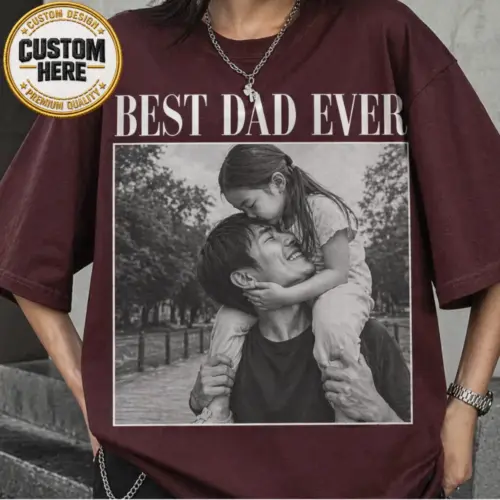 mockup-4-1.webp Personalized Dad Photo Shirt – Custom Father's Day Tee